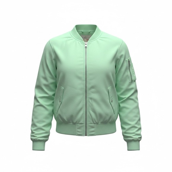 Levi's Jackets & Blazers - Levi's Bomber Jacket Womens XXL Mint Green Full Zip Flight Mom Vibe 80's Life
